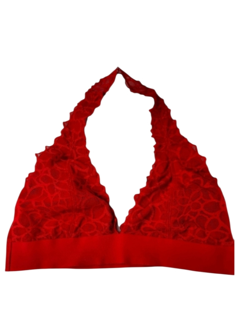 PINK Victoria's Secret Red Lace Halter Bralette SZ M(A-C)